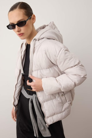 Anorak con capucha - Gris claro