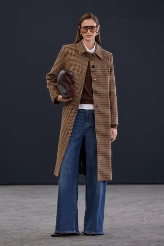 Abrigo regular fit - Beige y negro