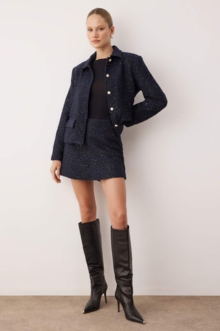 Chaqueta de tweed - Azul marino