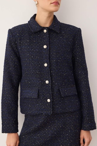 Chaqueta de tweed - Azul marino