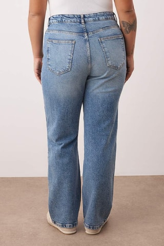 Vaquero recto de tiro alto - Azul claro