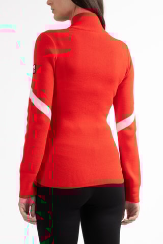 Cárdigan de lana merino Uzzu - Rojo y blanco