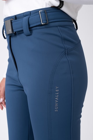 Pantalón slim fit de esquí Softshell Izalys - Azul marino