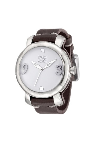 Orologio in pelle e placcato argento Cuanto