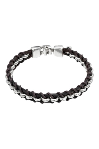 Bracciale - Pelle e placcato argento