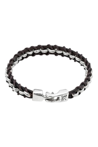Bracciale - Pelle e placcato argento