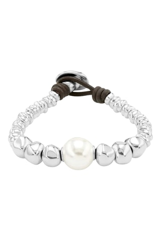 Bracciale - Pelle e placcato argento