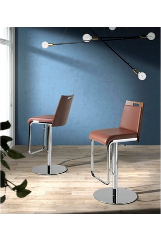 Banco de bar Castanho e prateado