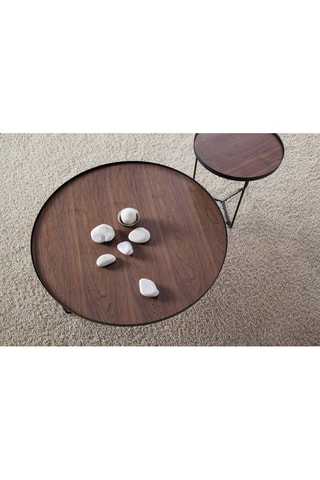 Tavolino in legno placcato noce - 50 x 50 x 50 cm