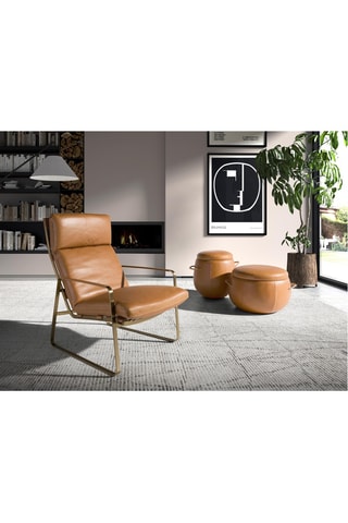 Cadeirão - Camel - Em couro