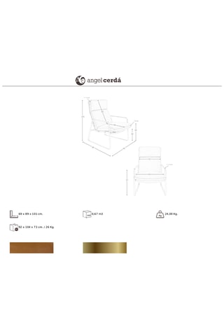 Cadeirão - Camel - Em couro