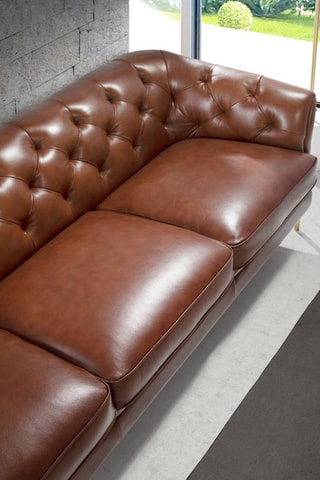 Divano -  Marrone - 3 posti - In pelle