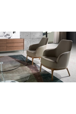 Poltrona - Taupe - In pelle