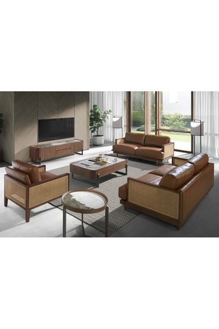 Divano -  Marrone - 3 posti - In pelle