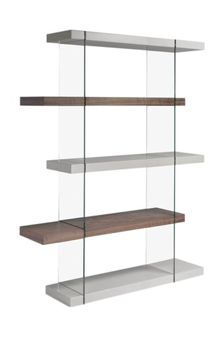 Libreria - Effetto noce e grigio chiaro