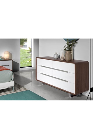 Credenza - Effetto noce e bianco