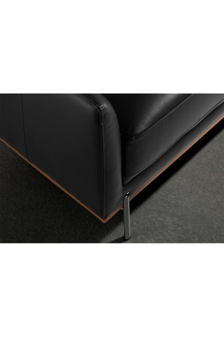 Divano angolare destro - Nero - 5 posti - In pelle