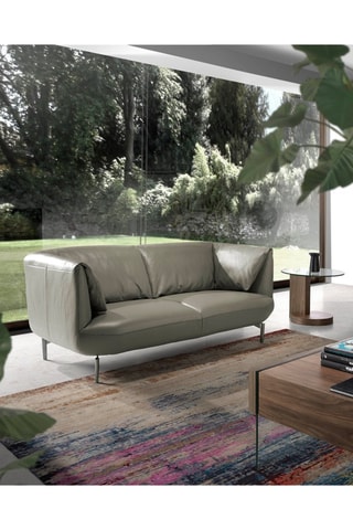 Divano -  Grigio - 2 posti - In pelle