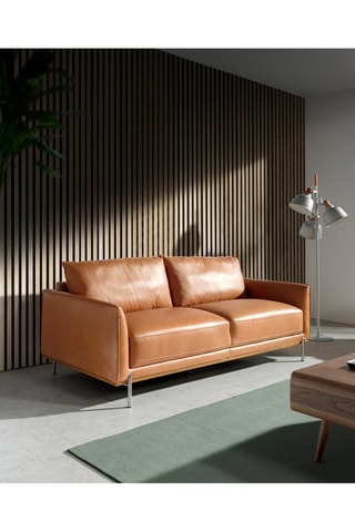 Divano -  Marrone - 3 posti - In pelle