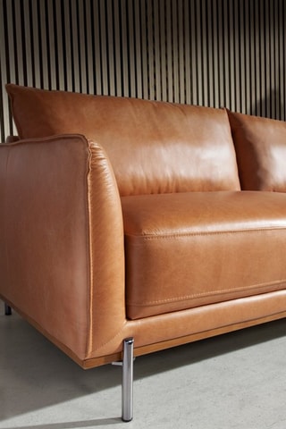 Divano -  Marrone - 3 posti - In pelle