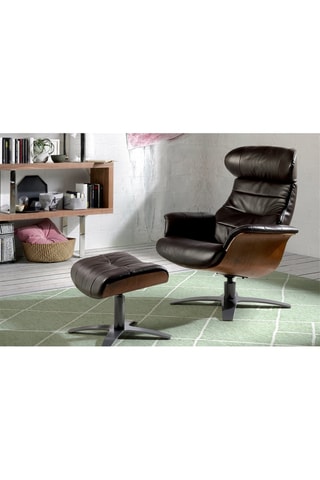 Poltrona girevole  - Nero - In pelle