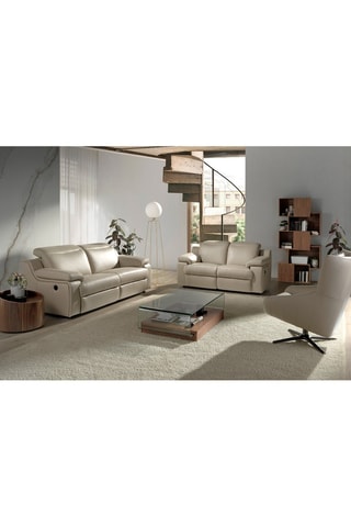 Poltrona girevole -  Beige - In pelle