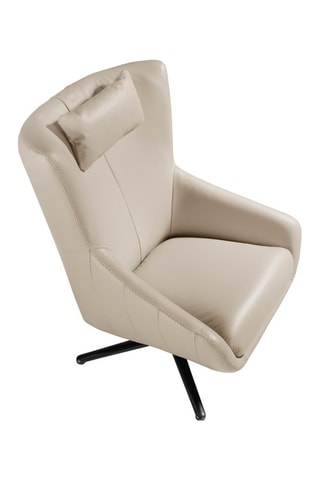 Poltrona girevole -  Beige - In pelle
