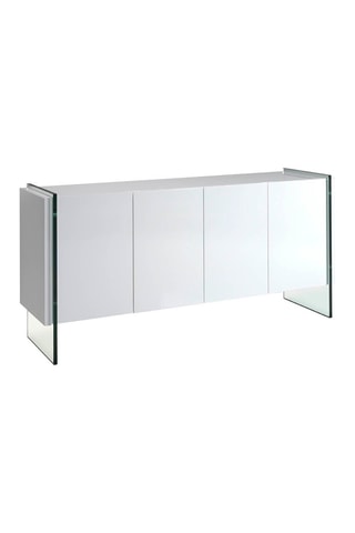 Credenza 4 ante - Bianco e trasparente