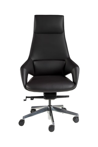 Fauteuil de bureau en bois - 67 x 69 x 121 cm - Revêtement en simili cuir