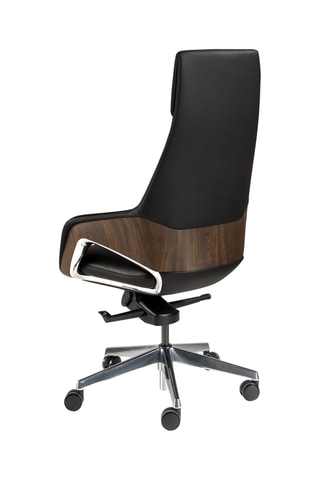 Fauteuil de bureau en bois - 67 x 69 x 121 cm - Revêtement en simili cuir