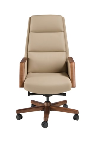 Fauteuil de bureau en bois - 68 x 70 x 120 cm - Revêtement en simili cuir