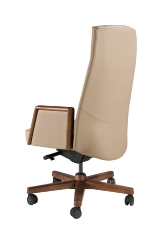 Fauteuil de bureau en bois - 68 x 70 x 120 cm - Revêtement en simili cuir