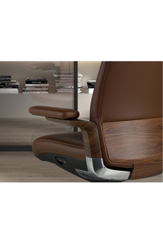 Fauteuil de bureau en bois - 74 x 70 x 118 cm - Revêtement en simili cuir