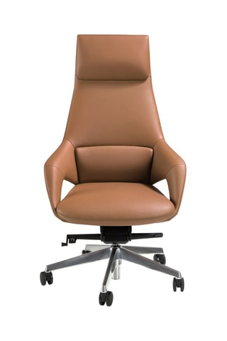 Fauteuil de bureau en bois - 67 x 69 x 121 cm - Revêtement en simili cuir