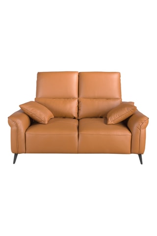 Canapé en pin - Marron clair - 2 places - En cuir 