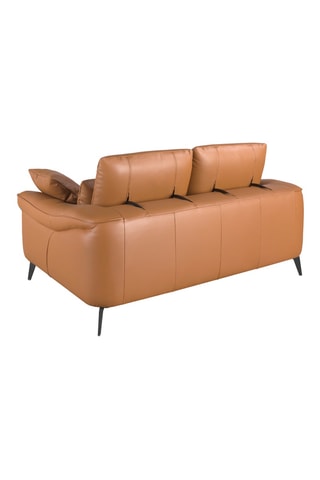 Canapé en pin - Marron clair - 2 places - En cuir 