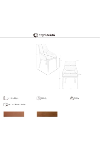 Chaise en simili cuir - 54 x 61 x 83 cm