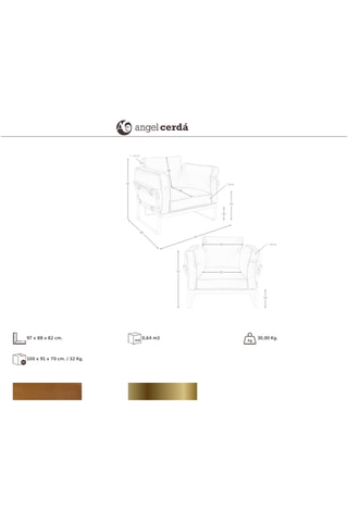 Cadeirão - Camel - Em couro