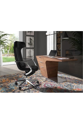 Fauteuil de bureau - 63 x 66 x 122 cm - Revêtement en simili cuir