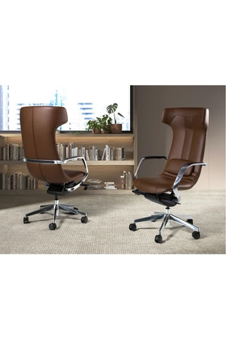 Fauteuil de bureau - 63 x 66 x 122 cm - Revêtement en simili cuir