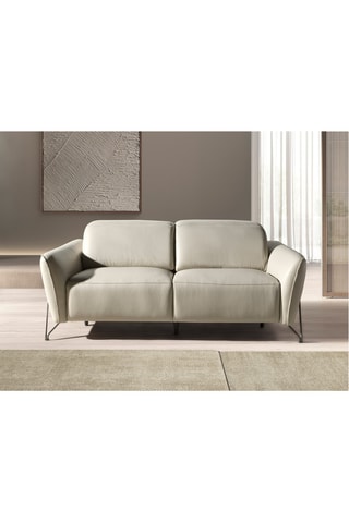 Divano - Beige - 2 posti - In pelle