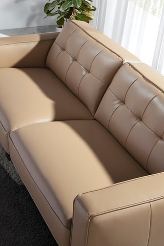 Divano - Beige - 3 posti - In pelle