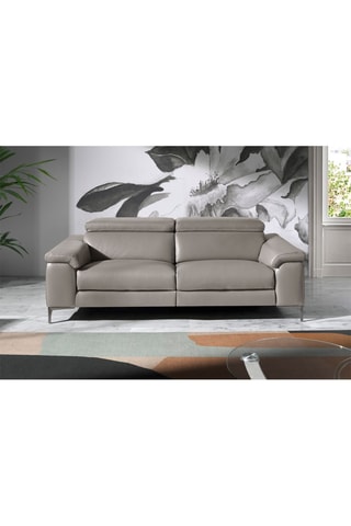 Divano -  Grigio - 3 posti - In pelle