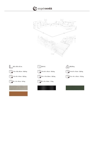 Divano angolare sinistro modulabile - Beige - 5 posti - In poliestere