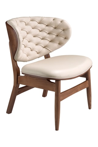 Cadeirão - Bege e natural - Efeito couro