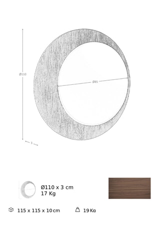Specchio in noce - 110 x 3 x 110 cm - Neutro