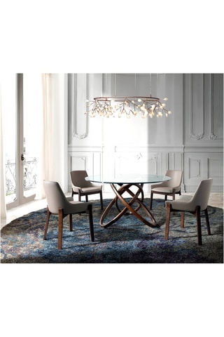 Tavolo da pranzo in vetro e frassino - 150 x 75 x 150 cm