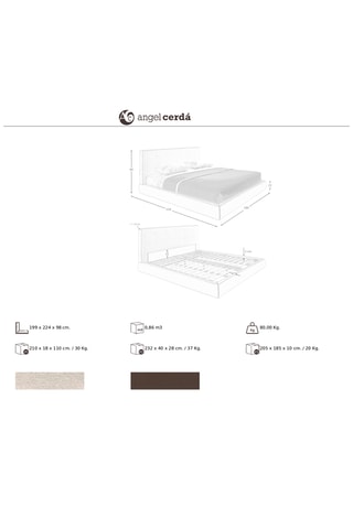 Letto con rete in pino  - Area materasso 180 x 200 cm