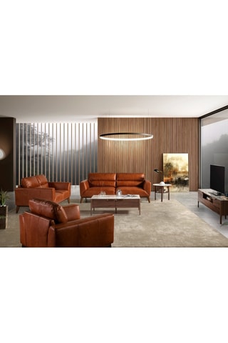 Divano in pelle - Marrone - 3 posti