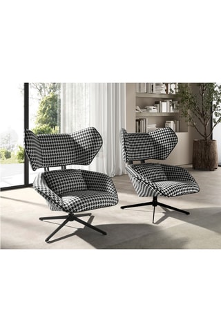 Cadeirão - Preto e branco - Tecido